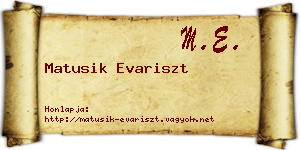 Matusik Evariszt névjegykártya